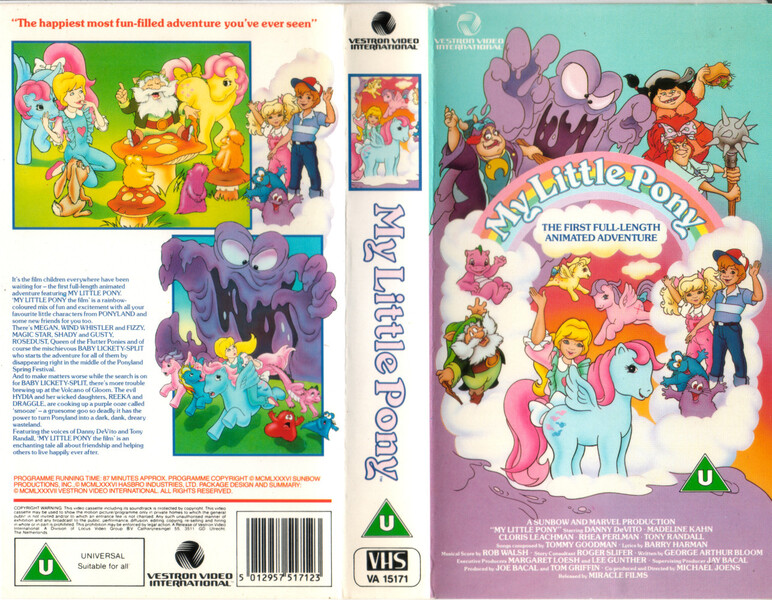 Size: 1286x1000 | Tagged: safe, derpibooru import, my little pony: the movie (g1), cover art, g1, image, jpeg, united kingdom, vhs