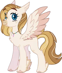 Size: 698x824 | Tagged: safe, artist:rickysocks, derpibooru import, oc, oc:banana sunrise splitz, hybrid, female, image, interspecies offspring, magical lesbian spawn, offspring, parent:pinkie pie, parent:princess skystar, parents:skypie, png, simple background, solo, transparent background