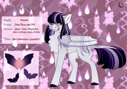 Size: 3500x2454 | Tagged: safe, artist:nobleclay, derpibooru import, oc, oc:foggy skies, bat pony, pony, chest fluff, female, image, mare, offspring, parent:inky rose, png, solo