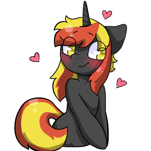 Size: 512x512 | Tagged: safe, artist:alex69vodka, derpibooru import, oc, oc:java, unofficial characters only, pony, unicorn, blushing, female, heart, image, png, simple background, smiling, sticker, transparent background