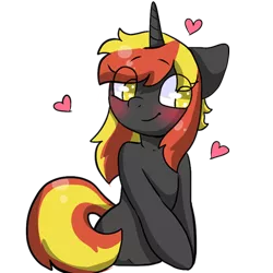 Size: 512x512 | Tagged: safe, artist:alex69vodka, derpibooru import, oc, oc:java, unofficial characters only, pony, unicorn, blushing, female, heart, image, png, simple background, smiling, sticker, transparent background