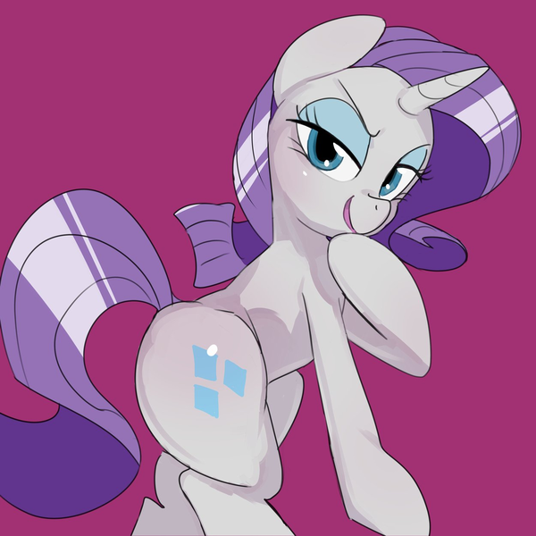 Size: 1250x1250 | Tagged: safe, artist:baigak, derpibooru import, rarity, pony, unicorn, female, image, lidded eyes, looking at you, mare, png, smiling, smirk, smug, solo