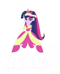 Size: 565x699 | Tagged: safe, artist:andy213yt, derpibooru import, twilight sparkle, twilight sparkle (alicorn), alicorn, equestria girls, big crown thingy, clothes, coronation dress, dress, element of magic, image, jewelry, png, regalia, simple background, solo, white background