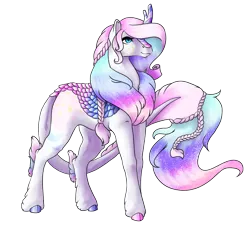 Size: 3882x3508 | Tagged: safe, artist:oneiria-fylakas, derpibooru import, oc, oc:elena nebula, kirin, female, image, png, simple background, solo, species swap, transparent background