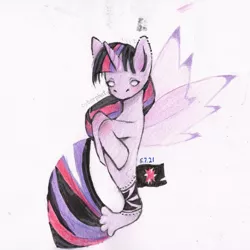 Size: 1280x1280 | Tagged: safe, artist:cyberphet, derpibooru import, twilight sparkle, twilight sparkle (alicorn), alicorn, pony, seapony (g4), clothes, dorsal fin, female, fin wings, fish tail, flowing tail, horn, image, jpeg, seaponified, seapony twilight, see-through, signature, simple background, solo, species swap, tail, traditional art, white background, wings