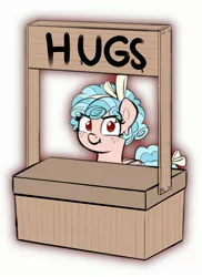 Size: 1834x2526 | Tagged: safe, artist:heretichesh, derpibooru import, cozy glow, pegasus, pony, :t, aura, female, filly, freckles, frown, high res, hug request, image, implied hug, jpeg, looking at you, sign, simple background, smiling, smiling at you, solo, stand, white background