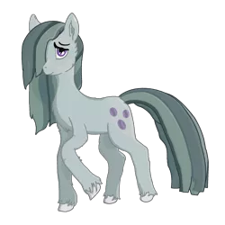 Size: 2000x2000 | Tagged: safe, alternate version, artist:autumnsfurart, derpibooru import, marble pie, earth pony, pony, background removed, chest fluff, female, hair over one eye, image, mare, png, raised hoof, simple background, solo, transparent background, unshorn fetlocks