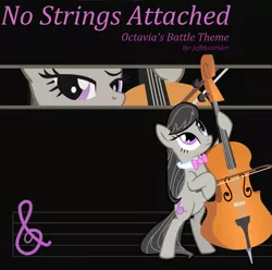 Size: 1429x1417 | Tagged: safe, artist:jeffthestrider, artist:sansbox, artist:tootootaloo, derpibooru import, octavia melody, earth pony, pony, 2011, bipedal, bow, bowtie, cello, cover art, cutie mark, download, female, image, mare, musical instrument, png