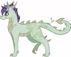 Size: 1280x1021 | Tagged: safe, artist:lildrawsart, derpibooru import, oc, oc:daerion, unofficial characters only, dracony, hybrid, deviantart watermark, image, interspecies offspring, jpeg, male, obtrusive watermark, offspring, parent:rarity, parent:spike, parents:sparity, simple background, watermark, white background