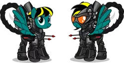 Size: 1248x641 | Tagged: safe, artist:vector-brony, derpibooru import, oc, oc:sonic lightning, pegasus, pony, fallout equestria, armor, enclave, enclave armor, female, image, mare, png, power armor