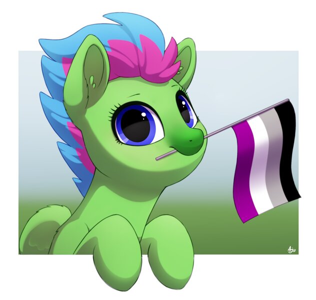 Size: 2000x1900 | Tagged: safe, artist:luminousdazzle, derpibooru import, oc, unofficial characters only, pegasus, pony, asexual pride flag, image, jpeg, pride, pride flag, solo