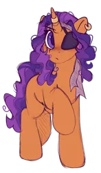 Size: 690x1170 | Tagged: safe, artist:crimmharmony, derpibooru import, oc, oc:sulphurous hex, unofficial characters only, pony, unicorn, eyepatch, female, headband, horn, horn ring, image, jewelry, mare, png, ring, simple background, solo, transparent background