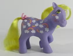 Size: 783x600 | Tagged: safe, derpibooru import, photographer:breyer600, merriweather (g1), bow, g1, image, jpeg, not cutie pox, simple background, tail bow, toy, twice as fancy ponies, white background