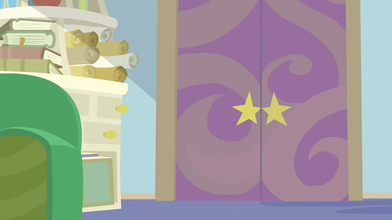 Size: 1280x720 | Tagged: safe, derpibooru import, screencap, student counsel, background, door, image, liminal space, no pony, png, scenic ponyville, starlight's office