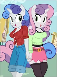 Size: 600x800 | Tagged: safe, artist:flash equestria photography, derpibooru import, sweetie belle, oc, oc:silver sweet, anthro, busty boy, image, intersex, male, older, older sweetie belle, png, show accurate anthro, transexual