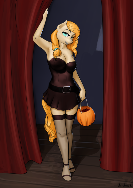 Size: 3508x4961 | Tagged: questionable, artist:apocheck13, pear butter, anthro, art pack:milfs of the night, image, png