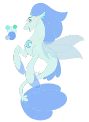 Size: 2094x2864 | Tagged: safe, artist:cyanreef, derpibooru import, oc, unofficial characters only, seapony (g4), blue eyes, blue mane, clothes, dorsal fin, fins, fin wings, fish tail, flowing mane, flowing tail, image, jewelry, necklace, open mouth, pearl necklace, png, see-through, simple background, smiling, solo, tail, teeth, transparent background, wings
