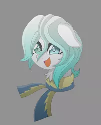 Size: 6310x7778 | Tagged: safe, artist:darkstorm mlp, derpibooru import, oc, oc:cold front, pegasus, anime style, birthday gift, bust, clothes, head only, heterochromia, image, male, png, portrait, scarf, simple background, smiling, solo, solo male