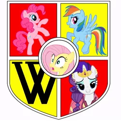 Size: 960x960 | Tagged: artist needed, safe, derpibooru import, fluttershy, pinkie pie, rainbow dash, rarity, coat of arms, image, jpeg, poland, w, wrocław