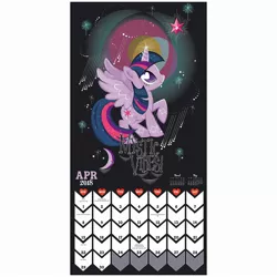 Size: 2560x2560 | Tagged: safe, artist:day dream, derpibooru import, official, twilight sparkle, alicorn, pony, 2018, 2018 my little pony wall calendar (day dream), april, calendar, female, heart eyes, image, jpeg, mare, solo, wingding eyes