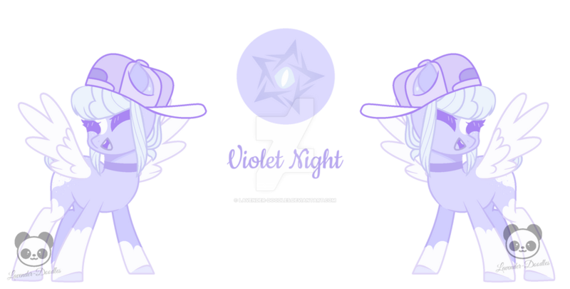 Size: 1024x519 | Tagged: safe, artist:lavender-doodles, derpibooru import, oc, oc:violet night, pegasus, pony, backwards ballcap, baseball cap, cap, cutie mark, deviantart watermark, eyes closed, eyeshadow, female, hat, image, makeup, mare, obtrusive watermark, pegasus oc, png, watermark, wings