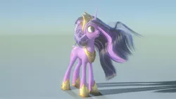 Size: 3840x2160 | Tagged: safe, artist:robinrain8, derpibooru import, princess twilight 2.0, twilight sparkle, twilight sparkle (alicorn), alicorn, pony, unicorn, the last problem, 3d, female, image, jewelry, jpeg, mare, model, no tail, older, older twilight, regalia, render, shadow, solo, wavy hair