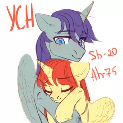 Size: 2500x2500 | Tagged: safe, artist:nika-rain, derpibooru import, oc, pony, any gender, any race, any species, auction, auction open, commission, cute, eyes closed, female, hug, image, jpeg, male, sketch, ych sketch, your character here