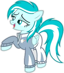 Size: 1389x1586 | Tagged: safe, artist:pegasski, derpibooru import, oc, oc:ocean comet, pegasus, pony, clothes, female, image, jacket, mare, pants, png, simple background, solo, transparent background