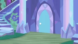 Size: 1280x720 | Tagged: safe, derpibooru import, screencap, student counsel, background, door, image, no pony, png, scenic ponyville, stairs, treehouse of harmony