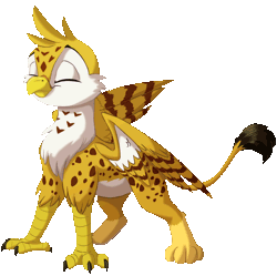 Size: 832x828 | Tagged: safe, artist:sirzi, derpibooru import, edit, griffin oc, oc, oc:beaky, gryphon, fanfic:yellow feathers, animated, disney style, gif, image, simple background, solo, transparent background