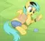 Size: 413x377 | Tagged: safe, artist:anonymous, artist:show accurate tf anon, derpibooru import, sunshower raindrops, oc, unofficial characters only, pegasus, pony, /mlp/, /ptfg/, 4chan, bracelet, excited, female, fusing fingers, human to pony, image, jewelry, mare, mid-transformation, png, show accurate, side, solo, species swap, transformation, transgender transformation, underhoof