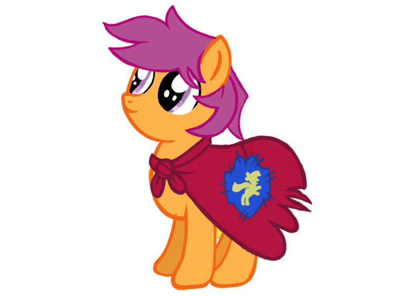 Size: 2732x2048 | Tagged: safe, artist:turnaboutart, derpibooru import, scootaloo, pegasus, pony, fanfic:twilight and skaterloo: mother and son, cape, clothes, cmc cape, colt, fanfic art, image, male, png, rule 63, scooteroll, solo