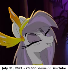 Size: 528x550 | Tagged: safe, artist:shawn keller, derpibooru import, screencap, oc, oc:athena (shawn keller), pegasus, pony, eyelashes, eyes closed, female, guardian of the three kingdoms, guardians of pondonia, image, irl, jpeg, mare, margarita paranormal, photo, ponies in real life, smiling, youtube link