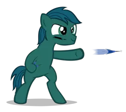 Size: 2340x2080 | Tagged: safe, artist:strategypony, derpibooru import, oc, oc:poison trail, unofficial characters only, earth pony, pony, bipedal, colt, face paint, image, male, png, simple background, throwing, transparent background