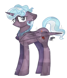 Size: 900x1044 | Tagged: safe, artist:gallantserver, derpibooru import, oc, oc:penumbra (gallantserver), alicorn, pony, image, male, offspring, parent:king sombra, parent:radiant hope, parents:hopebra, png, simple background, solo, stallion, transparent background