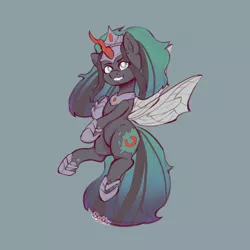 Size: 4048x4048 | Tagged: safe, artist:scribleydoodles, author:bigonionbean, derpibooru import, king sombra, nightmare moon, queen chrysalis, oc, oc:empress sacer malum, alicorn, changeling, changeling queen, pony, alicorn oc, changeling oc, commissioner:bigonionbean, curved horn, cute, cutie mark, female, fusion, fusion:empress sacer malum, horn, image, jewelry, mare, png, queen umbra, regalia, royalty, rule 63, wings