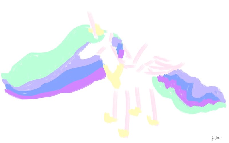 Size: 2314x1444 | Tagged: safe, artist:dark shadow, derpibooru import, princess celestia, alicorn, pony, image, jpeg, minimalist, modern art, solo, spread wings, wings