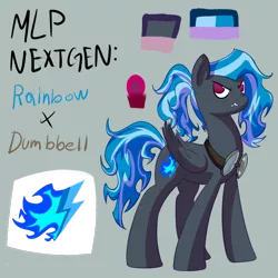 Size: 1000x1000 | Tagged: safe, artist:patty-plmh, derpibooru import, oc, pegasus, pony, goggles, image, offspring, parent:dumbbell, parent:rainbow dash, parents:dumbdash, pegasus oc, png, reference sheet, simple background, story included, transparent background, wings