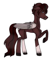 Size: 2514x2740 | Tagged: safe, artist:agdapl, derpibooru import, oc, unofficial characters only, pegasus, pony, grin, image, png, raised hoof, simple background, smiling, solo, transparent background, unshorn fetlocks, wings