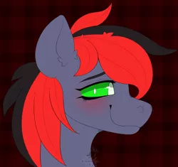 Size: 1990x1867 | Tagged: safe, artist:dragonwithcoffee, derpibooru import, oc, oc:charrie, unofficial characters only, dracony, dragon, hybrid, green eyes, icon, image, png, red and black mane, simple background, smiling, watermark