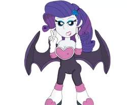 Size: 6048x5036 | Tagged: suggestive, derpibooru import, rarity, human, equestria girls, 1000 hours in ms paint, bat wings, breasts, busty rarity, cameltoe, clothes, cosplay, costume, crossover, eyeshadow, humanized, image, lipstick, makeup, peace sign, png, rouge the bat, solo, sonic the hedgehog (series), wings