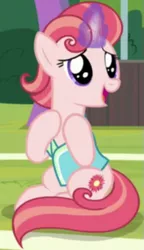 Size: 289x503 | Tagged: safe, derpibooru import, screencap, cinnamon twist, pony, unicorn, 2 4 6 greaaat, season 9, spoiler:s09, cropped, female, image, magic, mare, open mouth, png, solo, telekinesis