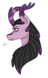 Size: 2142x3472 | Tagged: safe, artist:agdapl, derpibooru import, kirin oc, oc, unofficial characters only, kirin, bags under eyes, bust, female, frown, horn, image, png, simple background, solo, transparent background