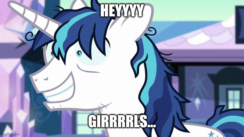 Size: 800x450 | Tagged: safe, derpibooru import, screencap, shining armor, pony, unicorn, lesson zero, the crystalling, caption, cracked armor, image, jpeg, male, meme, solo, teeth, text, this will end in rape
