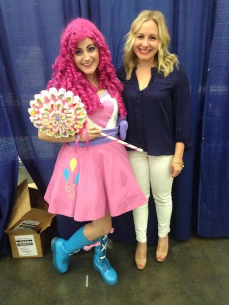 Size: 1072x1429 | Tagged: safe, artist:sarahndipity cosplay, derpibooru import, pinkie pie, human, bronycon, bronycon 2015, equestria girls, andrea libman, clothes, cosplay, costume, image, irl, irl human, jpeg, photo, voice actor