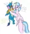 Size: 1095x1210 | Tagged: safe, artist:jargon scott, derpibooru import, gallus, silverstream, classical hippogriff, gryphon, hippogriff, bipedal, bipedal leaning, butt, duo, female, happy, image, leaning, male, offscreen character, png, size difference, squishy cheeks, streambutt