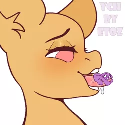 Size: 2000x2000 | Tagged: suggestive, artist:etoz, derpibooru import, oc, pony, advertisement, auction, auction open, blushing, commission, female, fetish, generic pony, happy, image, imminent vore, macro, macro/micro, mare, maw, mawshot, micro, open mouth, png, scared, smiling, teeth, tongue out, vore, ych example, your character here, your character here auction