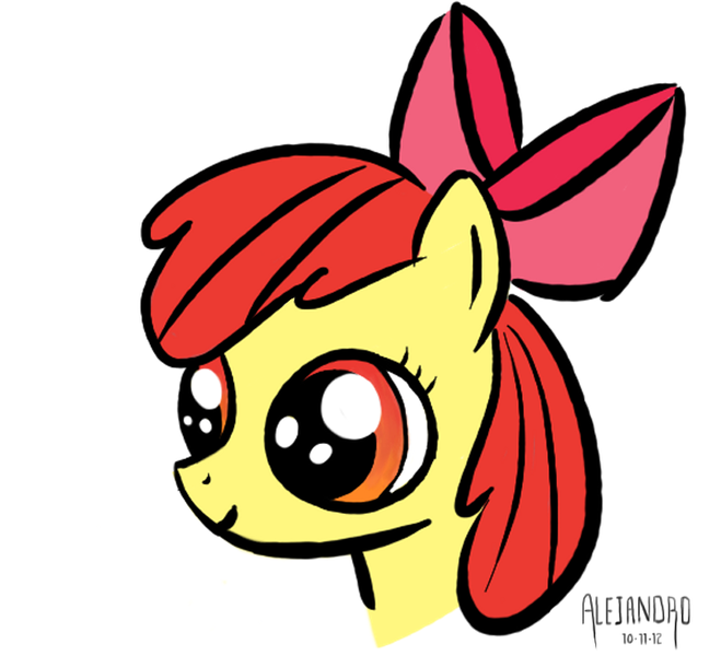 Size: 764x696 | Tagged: safe, artist:vsabbath, derpibooru import, apple bloom, earth pony, pony, bust, female, filly, image, png, portrait, sketch, solo