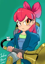 Size: 2063x2908 | Tagged: safe, artist:noisyvox, derpibooru import, apple bloom, human, bloom and gloom, humanized, image, jpeg, pest control gear, solo