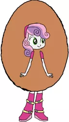 Size: 1141x2000 | Tagged: safe, derpibooru import, sweetie belle, equestria girls, clothes, costume, egg, egg costume, food, food costume, image, jpeg, photo